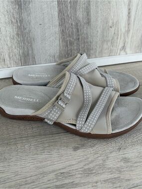 Merrell District Muri Wrap slide sandals Womens 7 Beige grey Walking Outdoors